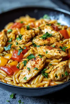 Orzo-Pfanne mit Paprikahuhn
