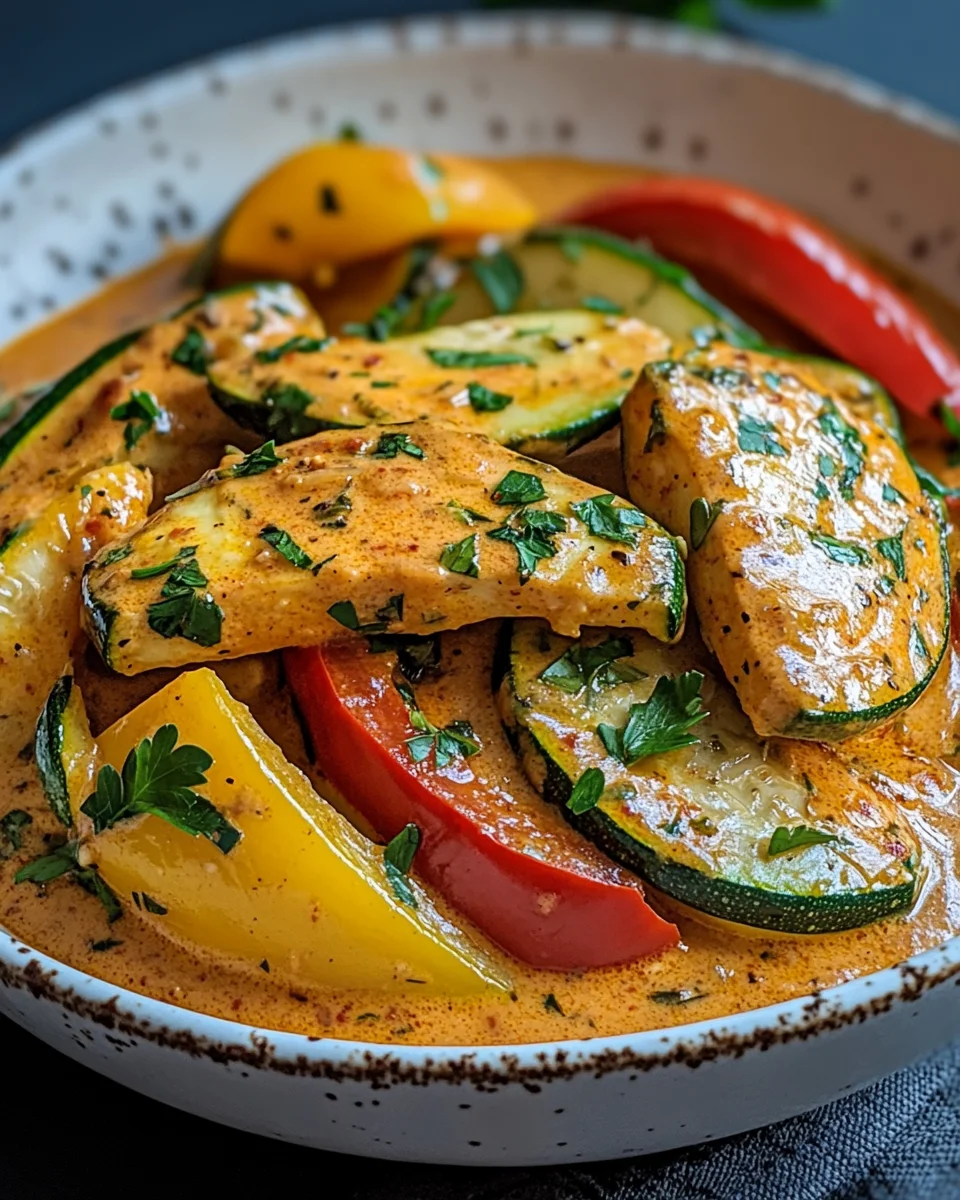 Paprika-Zucchini-Sahne-H&auml;hnchen