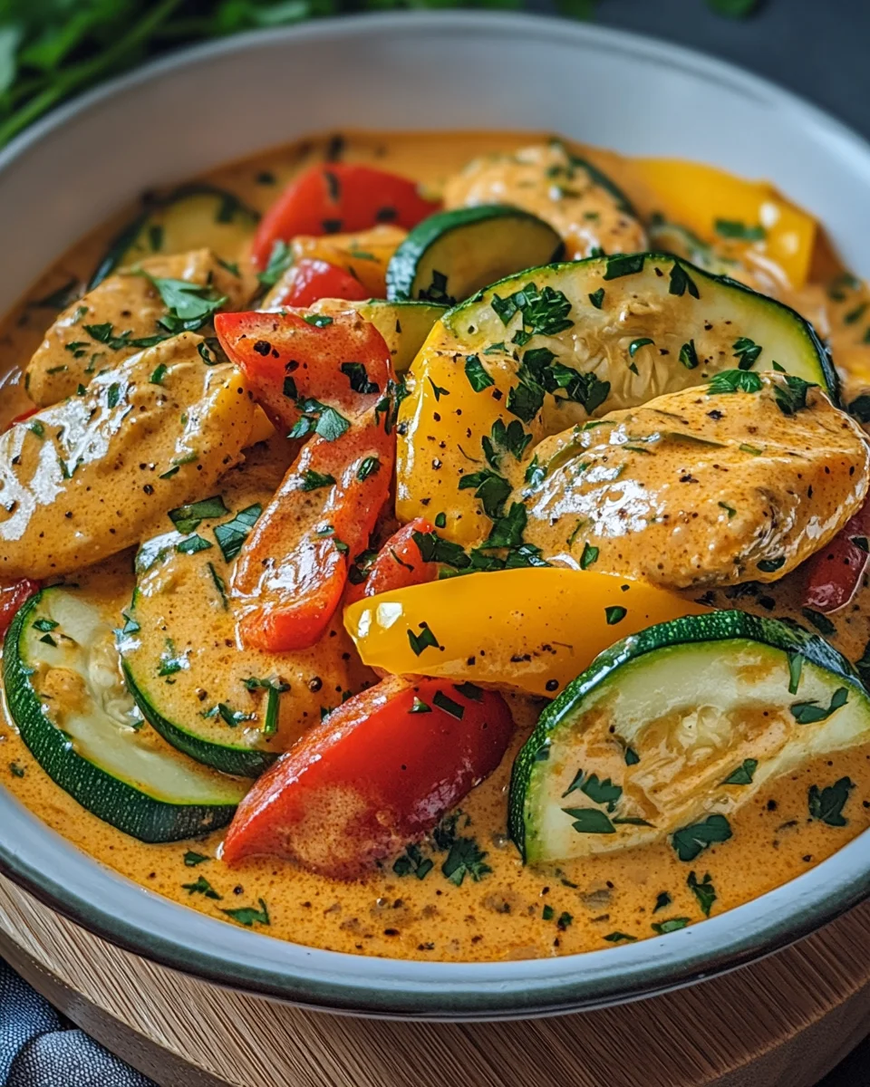 Paprika-Zucchini-Sahne-H&auml;hnchen