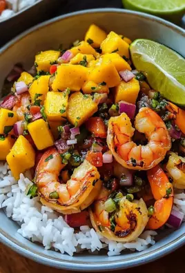 Pikante Garnelen und Mango Salsa Reisbowl 31 Pikante Garnelen und Mango Salsa Reisbowl