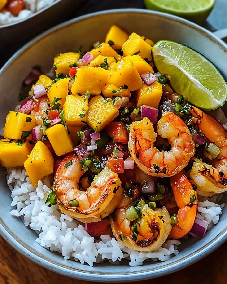 Pikante Garnelen und Mango Salsa Reisbowl 18 Pikante Garnelen und Mango Salsa Reisbowl