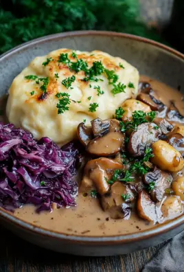 Pilz-Maronen Ragout mit Ofenknödeln und Rotkraut 33 Pilz-Maronen Ragout mit Ofenknödeln und Rotkraut