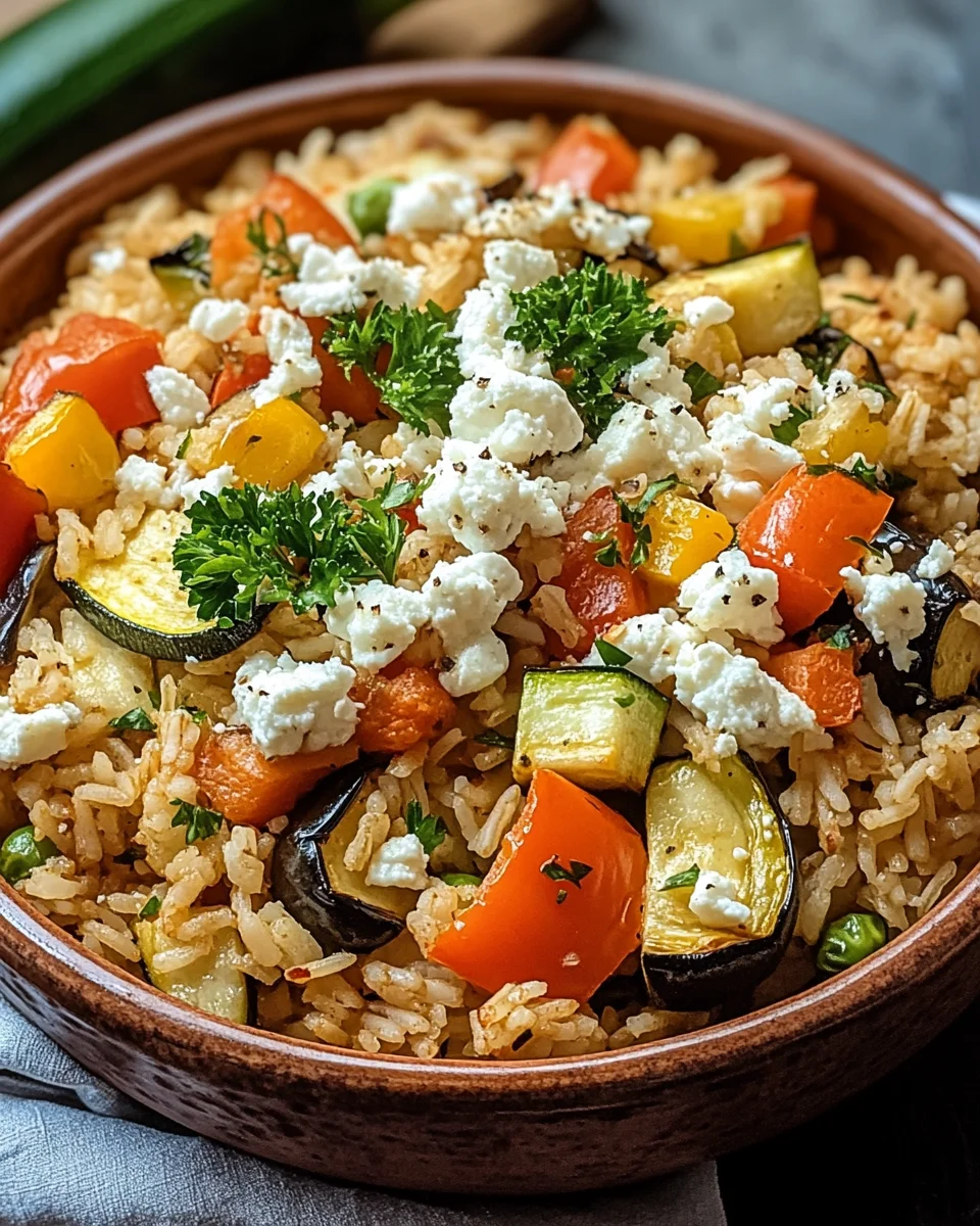 Reis aus dem Ofen mit Feta und Gem&uuml;se
