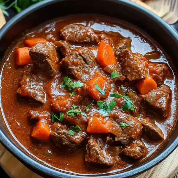Rindergulasch in Tomaten-Sahnesoße