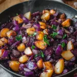 Rotkohl Pfanne mit Kartoffeln