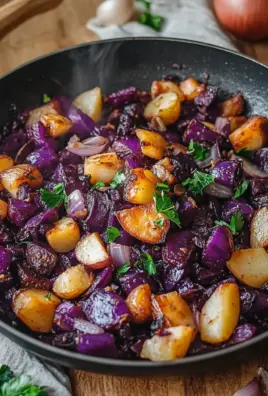 Rotkohl Pfanne mit Kartoffeln