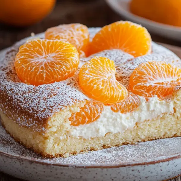 Schmandkuchen mit Mandarinen vom Blech
