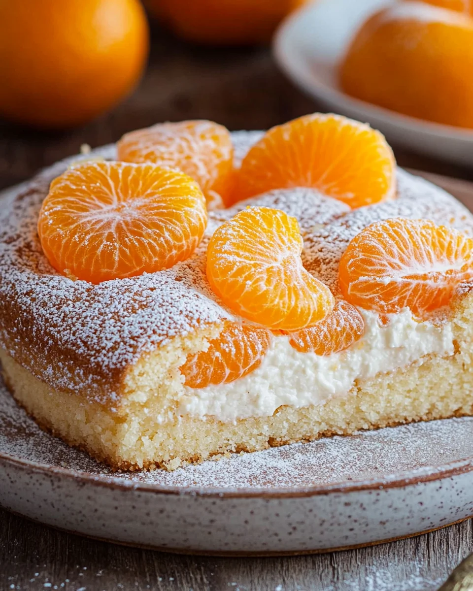 Schmandkuchen mit Mandarinen vom Blech