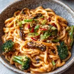 Schnelle Asianudeln mit Erdnusssauce