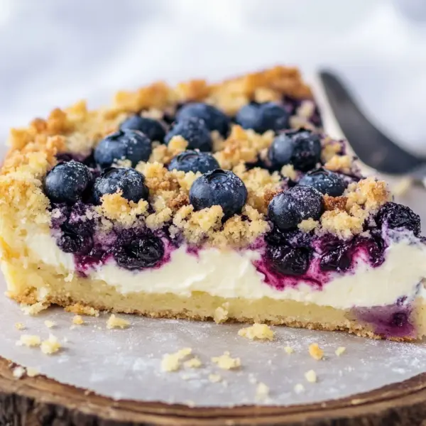schneller Blaubeer-Quark-Kuchen mit Streuseln