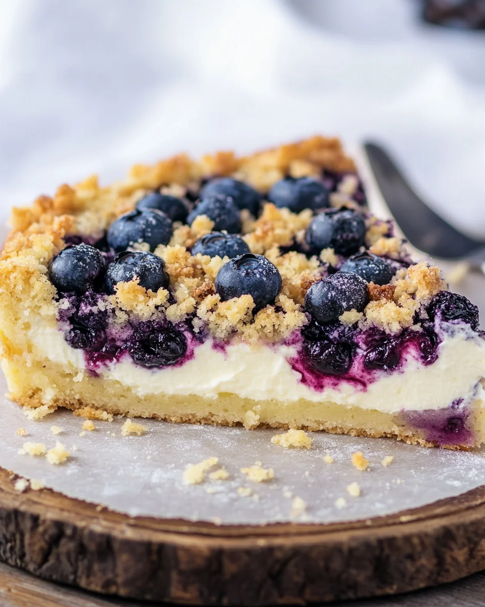 schneller Blaubeer-Quark-Kuchen mit Streuseln