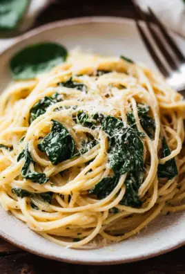 Spaghetti mit Spinat Frischkäse-Sauce