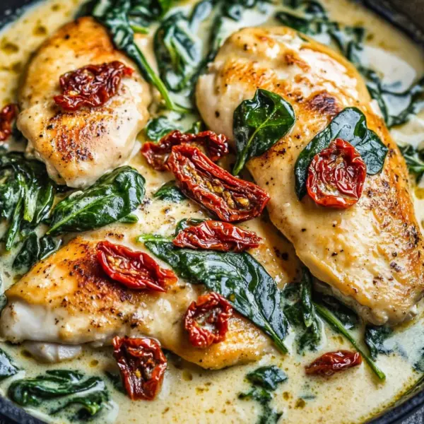 Spinat Parmesan Hähnchen