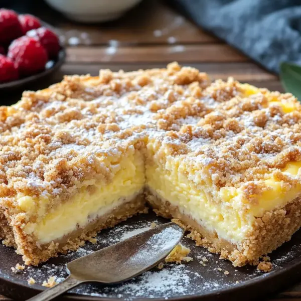 Streuselkuchen mit Pudding vom Blech