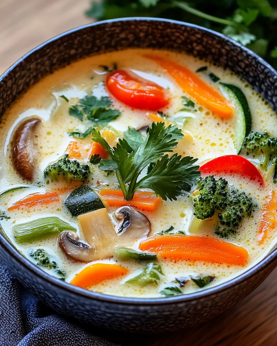 Thai-Kokos-Suppe mit Gemüse 25 Thai-Kokos-Suppe