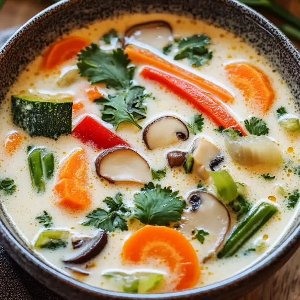 Thai-Kokos-Suppe mit Gemüse