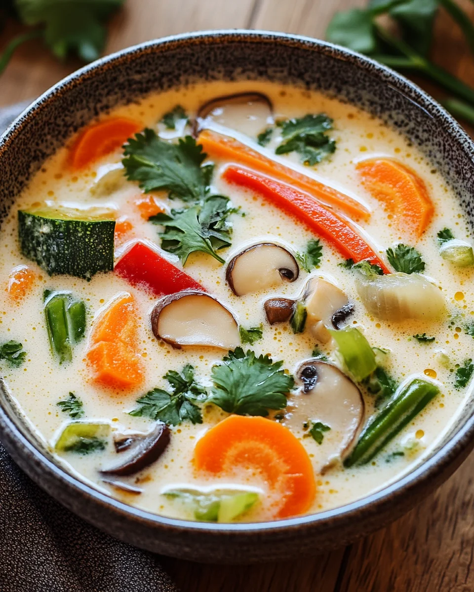 Thai-Kokos-Suppe mit Gemüse
