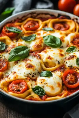 Tortellini-Auflauf mit Tomaten und Mozzarella