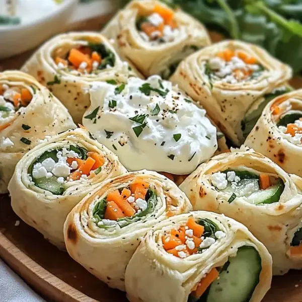 Tortilla-Rollen mit Feta