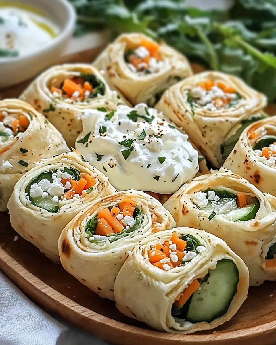 Tortilla-Rollen mit Feta