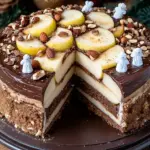 Weihnachtstorte mit &Auml;pfeln und Schokolade