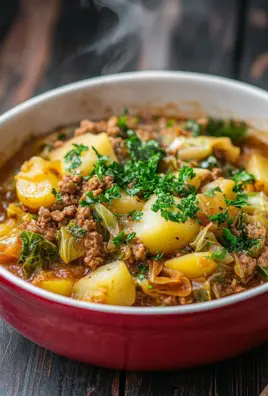 Wirsing-Eintopf mit Hackfleisch und Kartoffeln