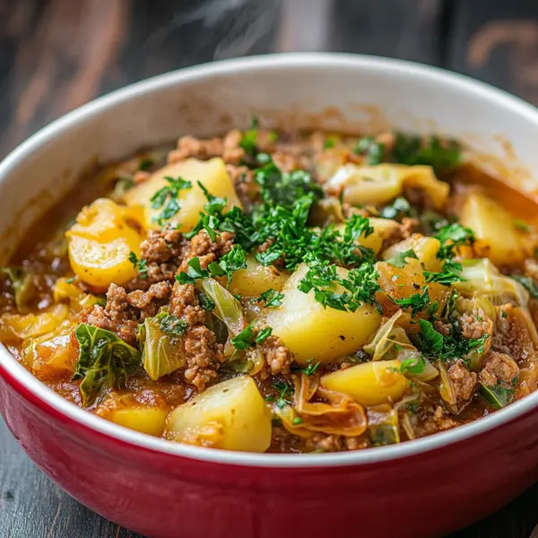 Wirsing-Eintopf mit Hackfleisch und Kartoffeln