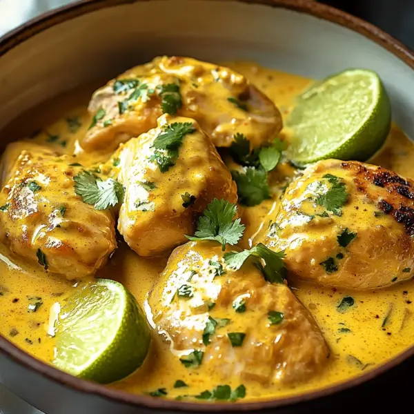 Zartes Hähnchen in Kokos-Limetten-Sauce