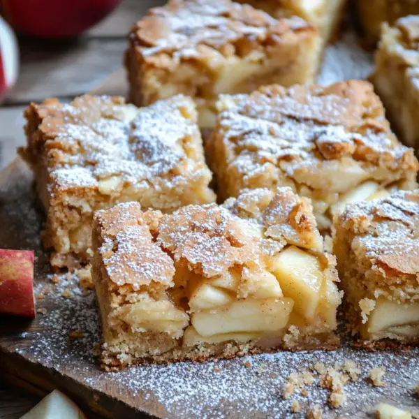 Zimt Apfel Blondies mit Mandelkruste