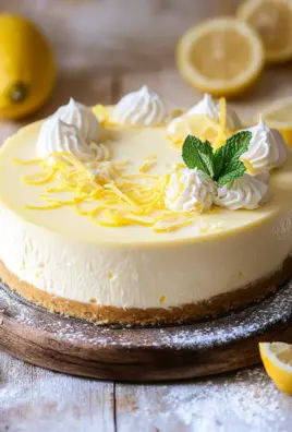 Zitronen-Cheesecake mit weißer Schokolade