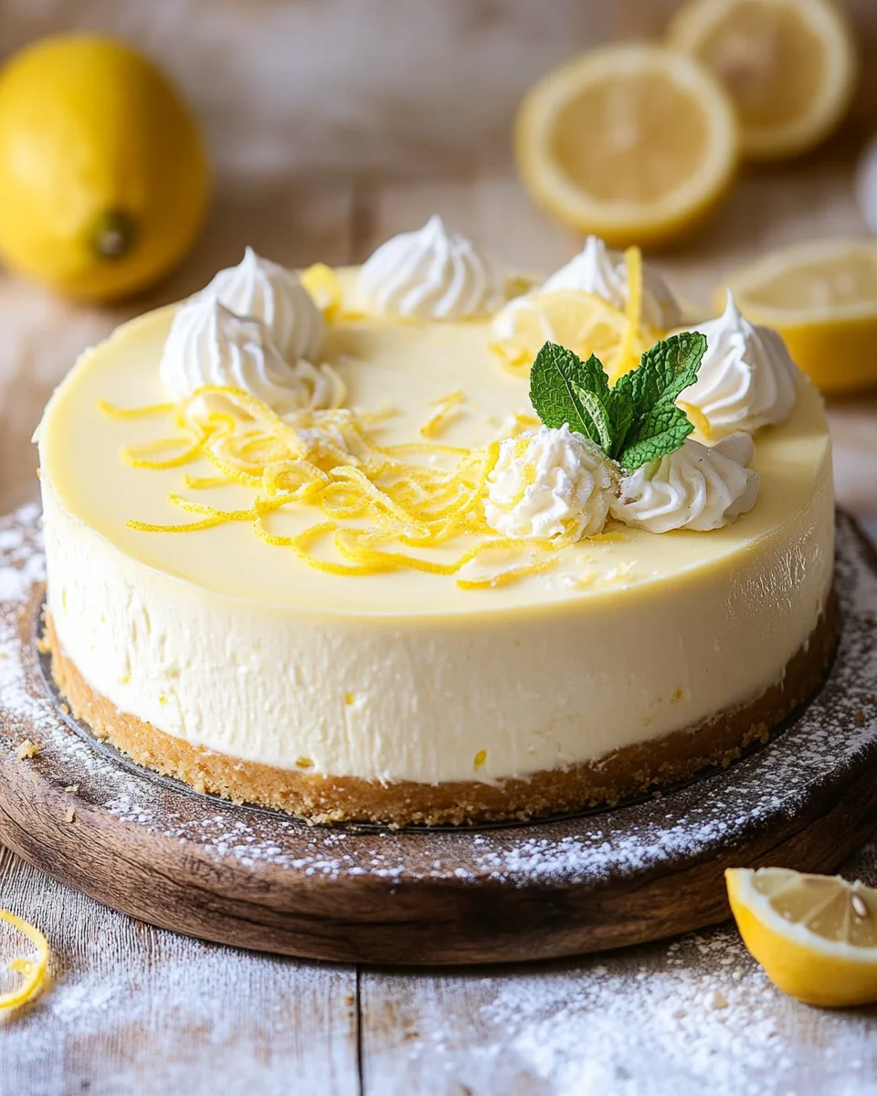 Zitronen-Cheesecake mit wei&szlig;er Schokolade