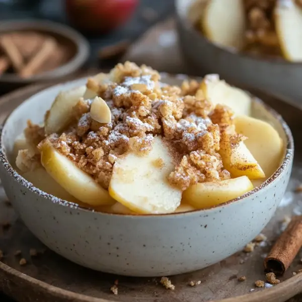 Bratapfel-Crumble auf Zimtcreme