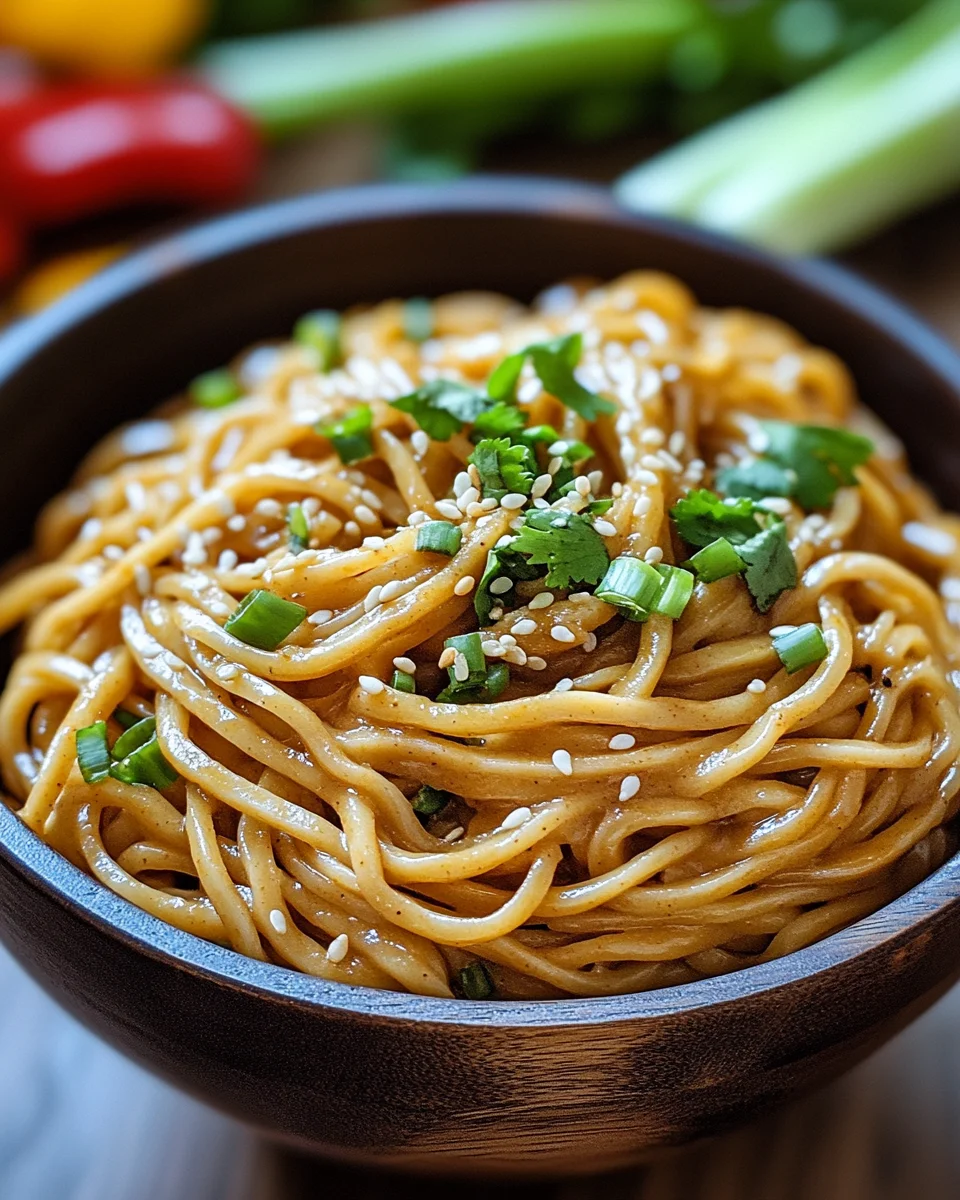 Chinesische Nudeln mit Erdnusssauce