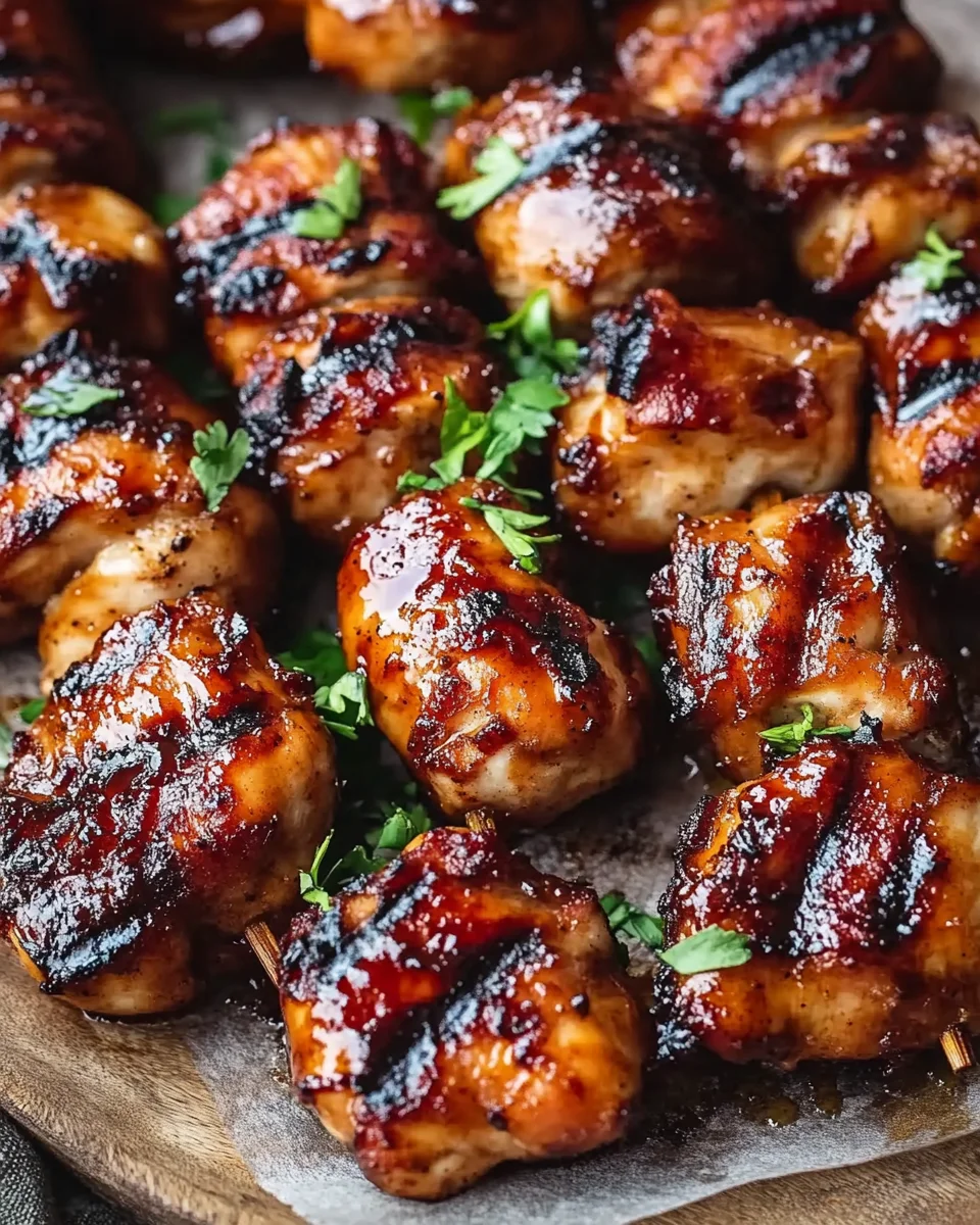 Gegrillte Honig-BBQ-Bacon-H&uuml;hnchen-Spie&szlig;e einfach zubereiten