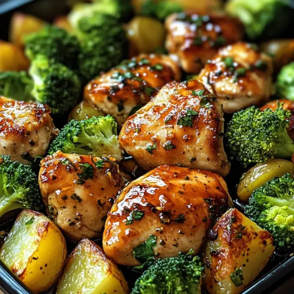 Honey-Garlic Chicken with Broccoli and Potatoes