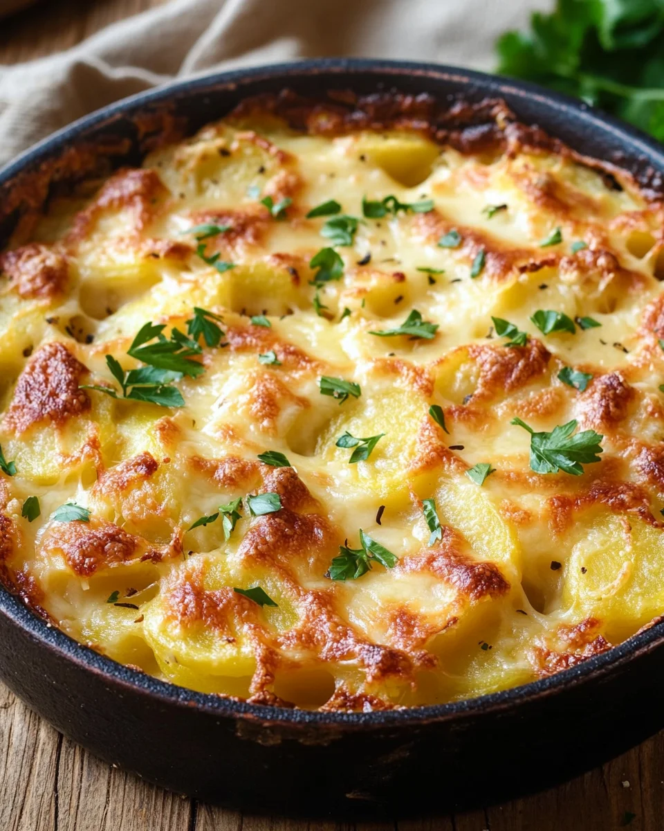H&uuml;ttenk&auml;se Kartoffelr&ouml;sti Auflauf