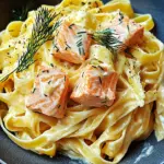 Lachs-Tagliatelle mit cremiger Zitronenso&szlig;e