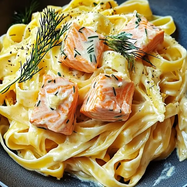 Lachs-Tagliatelle mit cremiger Zitronensoße