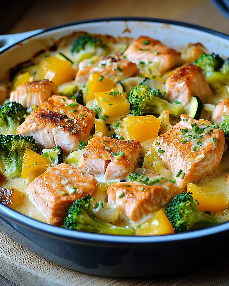 Lachsauflauf mit Gem&uuml;se
