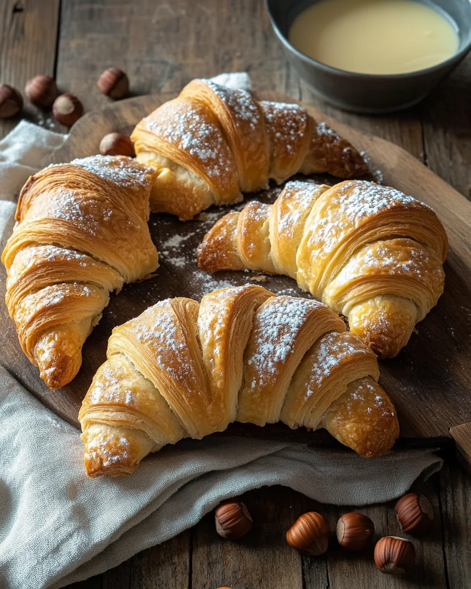 Nusshörnchen - Hefehörnchen mit Nussfüllung