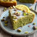 Pistazienkuchen mit Zitrone und Mandeln