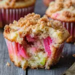 Rhabarber-Muffins mit Vanillestreuseln