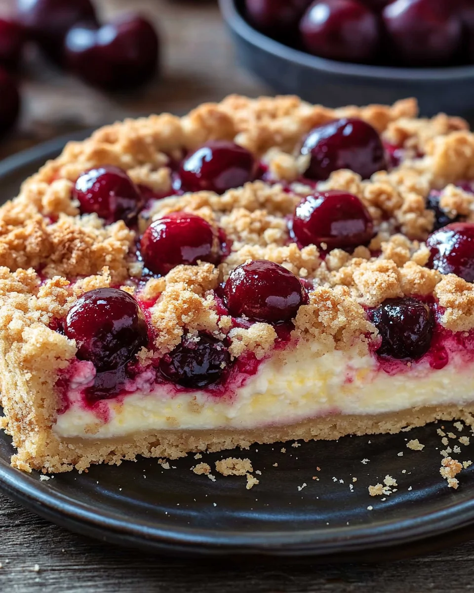 Saftiger Käsekuchen mit Kirschen und Streuseln 24 Saftiger Käsekuchen mit Kirschen und Streuseln