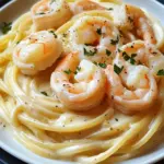 Spaghetti Alfredo mit Garnelen