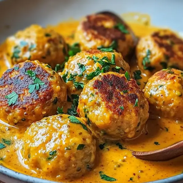 Vegane Linsenknödel in Curry-Sauce