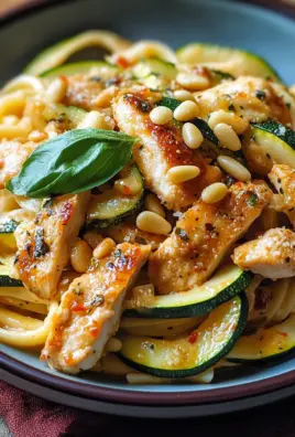 Zucchini Parmesan Pasta mit Hähnchen und Pinienkernen 27 Zucchini Parmesan Pasta mit Hähnchen und Pinienkernen