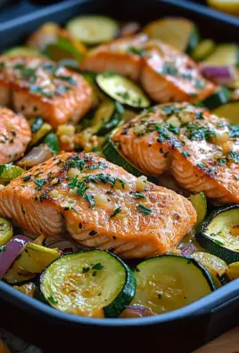 Zucchinipfanne mit Lachs