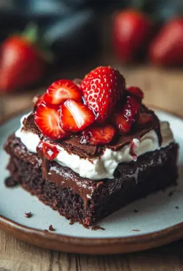 Brownie mit Mascarpone und Erdbeeren 23 Brownie mit Mascarpone und Erdbeeren