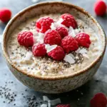 Chia Overnight Oats mit Himbeeren