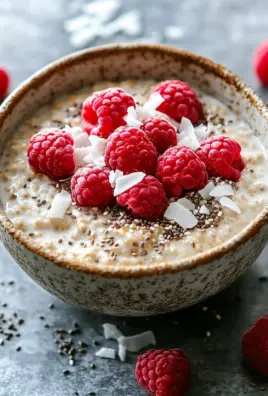 Chia Overnight Oats mit Himbeeren